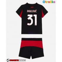 Otroške Nogometnih dresov AC Milan Strahinja Pavlovic #31 Domači 2025-26 Kratki rokavi (+ hlače)
